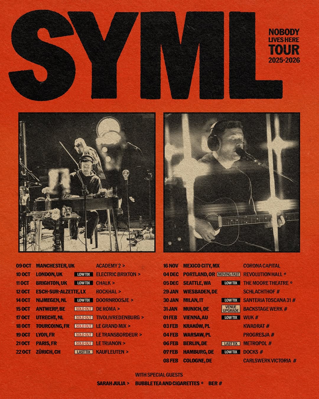 SYML Nobody Lives Here Tour Poster 2026
